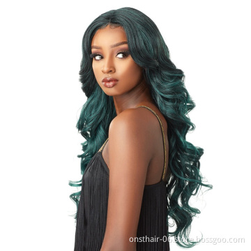 MYZYR24 Inch Synthetic Fiber Machinery Manufacturing Packaging Heat-resistant High-quality Cheap Artificial Wig Dream Green Hair